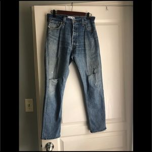 Re/Done Levi’s straight leg high rise jeans sz 27